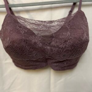 Modern Movement Lace overlay bra Bralette in Purple plum color 34 DDD